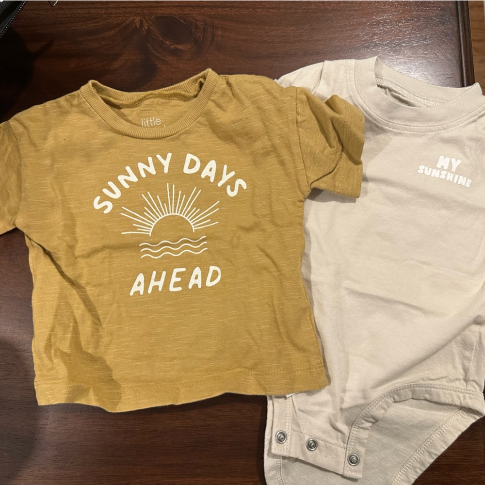 Sunny Days Baby Onesie and T-shirt - Yellow and Cream